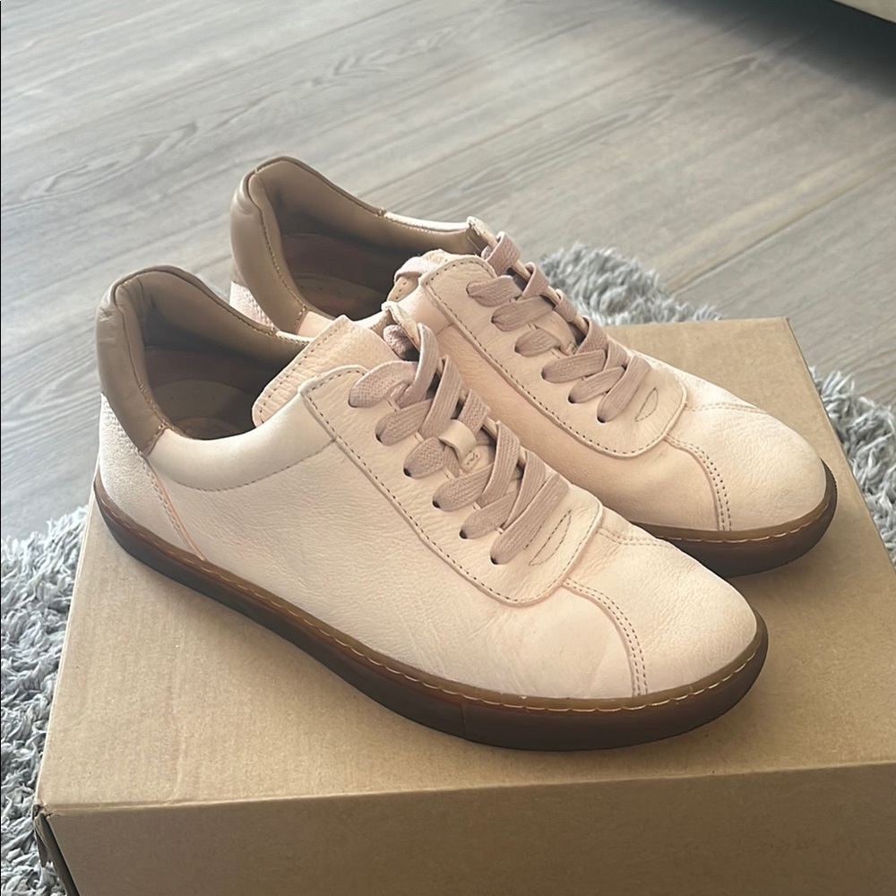 GENTLE SOULS BY KENNETH COLE WOMENS NYLE LEATHER LACE UP SNEAKER - FROSE